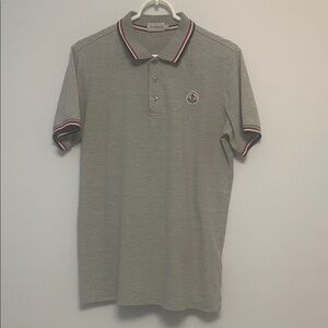 Moncler Classic Gray Polo with Trim